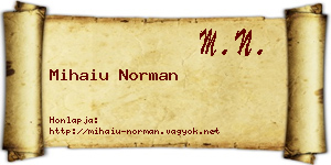 Mihaiu Norman névjegykártya